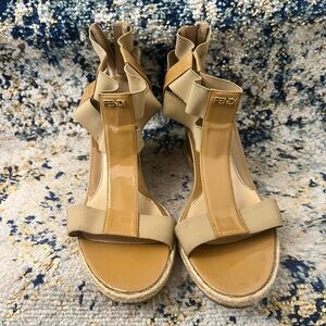 Authentic Fendi Wedges. Size 9. 3 in. Espadrille Base.